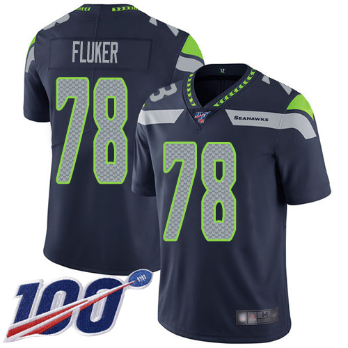 Seattle Seahawks Limited Navy Blue Men D.J. Fluker Home Jersey NFL Football #78 100th Season Vapor Untouchable->youth nfl jersey->Youth Jersey